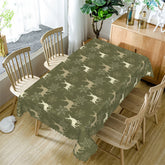 Lofaris Deers Snowflake Repeat Green Christmas Tablecloth